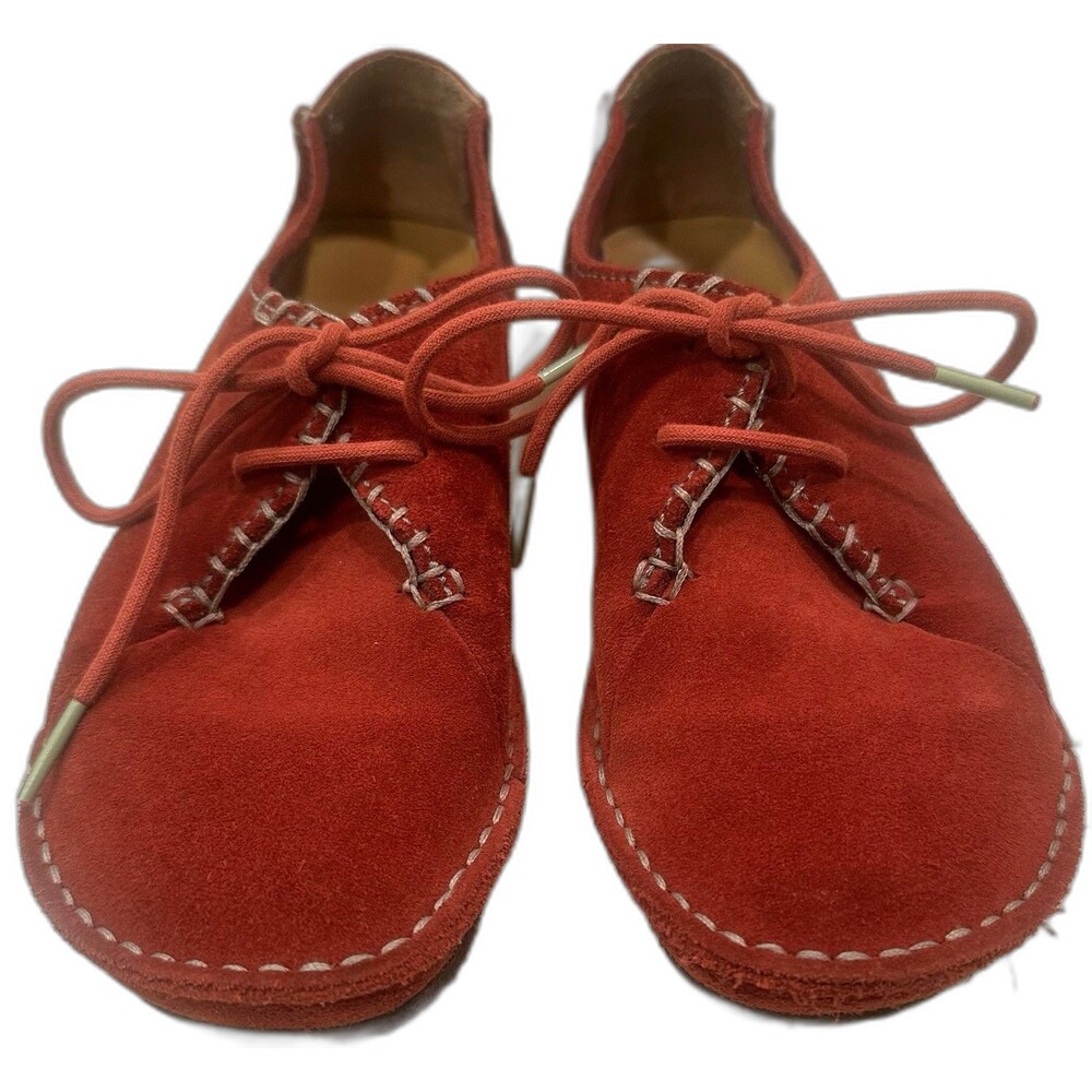 Clarks Originals Red Suede Wallabee Shoes Women’s 7M Crepe Sole Moc Toe Comfort